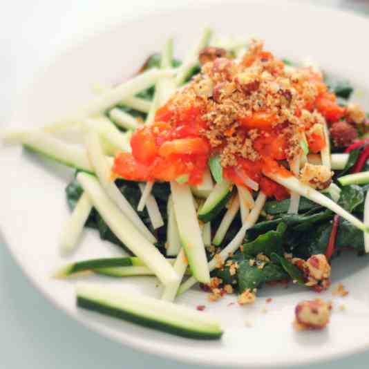 Zucchini ‘Pasta’ and Wilted Chard