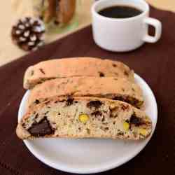 Chocolate and Pistachio Biscotti