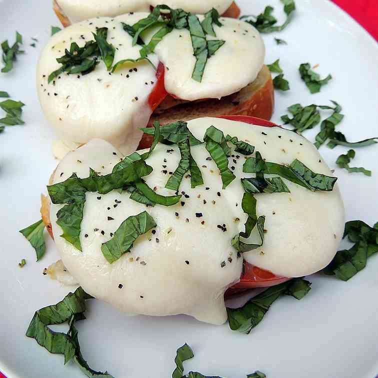 Open Face Chicken Caprese Sandwiches