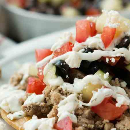 healthy turkey greek tostadas