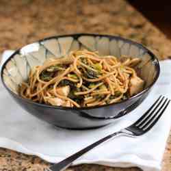 Green Garlic, Spinach, and Noodle Stir Fry