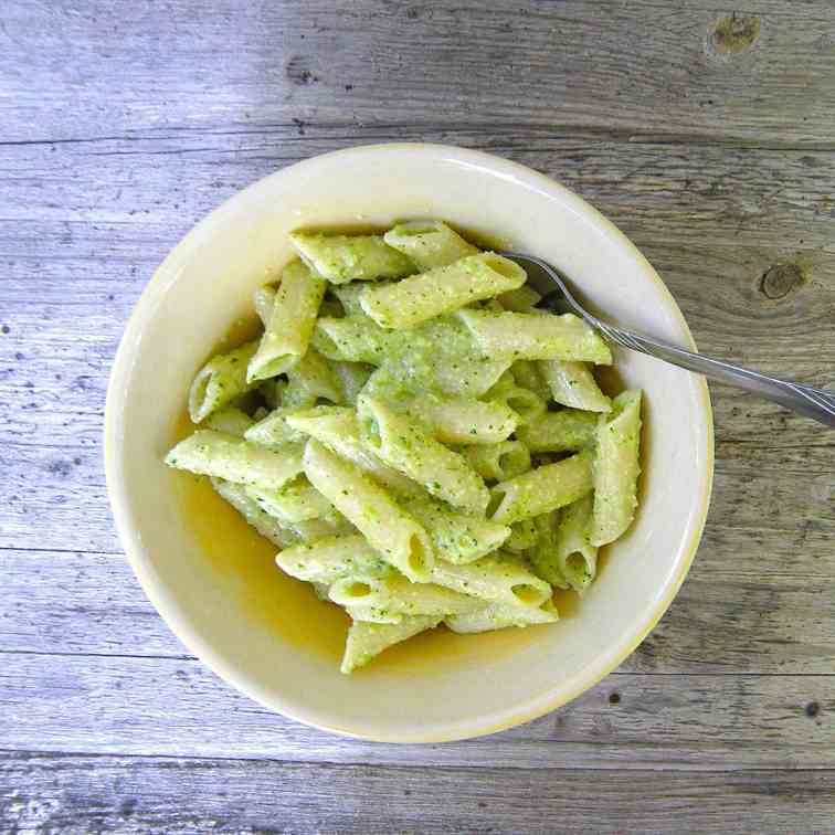 Penne with Cilantro Edamame Pesto