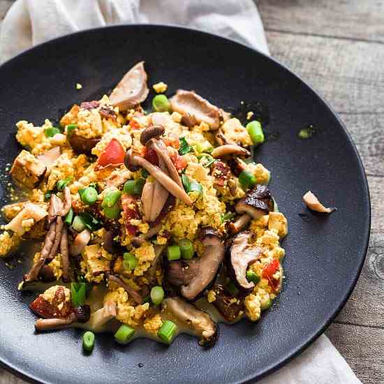 Scrambled Tofu With Mushrooms