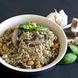 Garlic mushroom bulgur with chickpeas