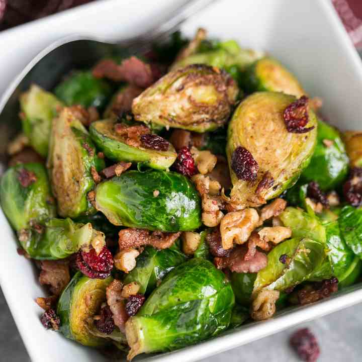 Pan Fried Brussels Sprouts With Bacon