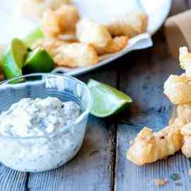 Fish fingers in lemonade batter