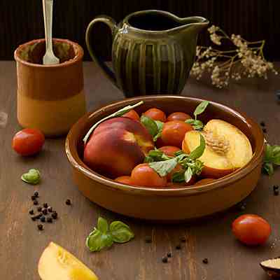 Nectarine Tomato Basil Salad