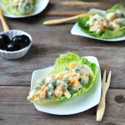 Lettuce with egg salad