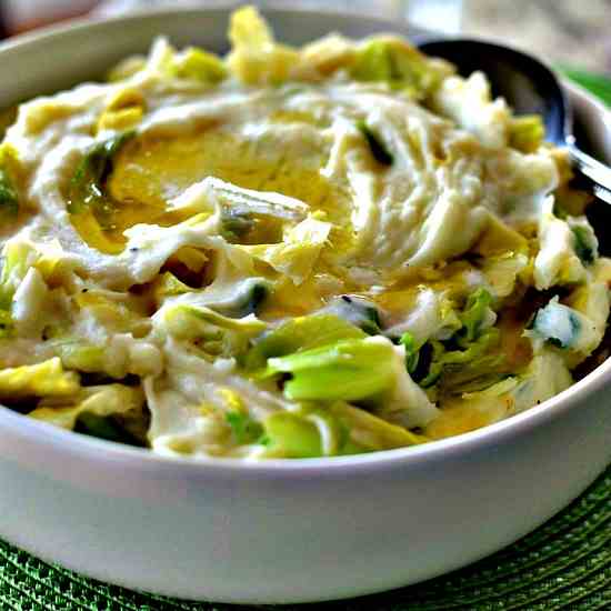 Traditional Irish Colcannon Potatoes and C