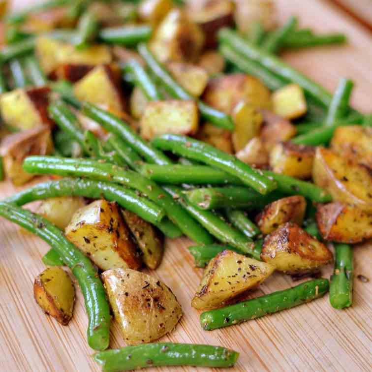 Pan Fried Potatoes and Green Beans