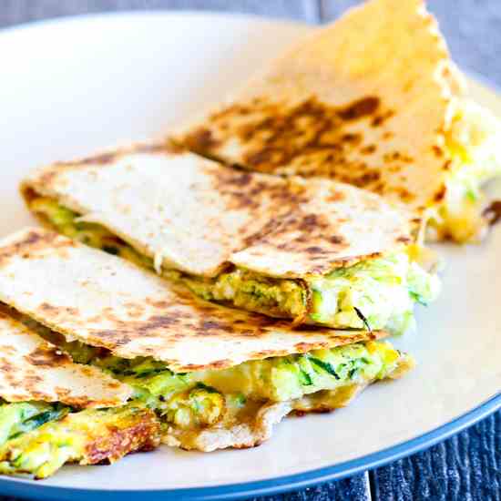 Zucchini Quiche Breakfast Quesadilla