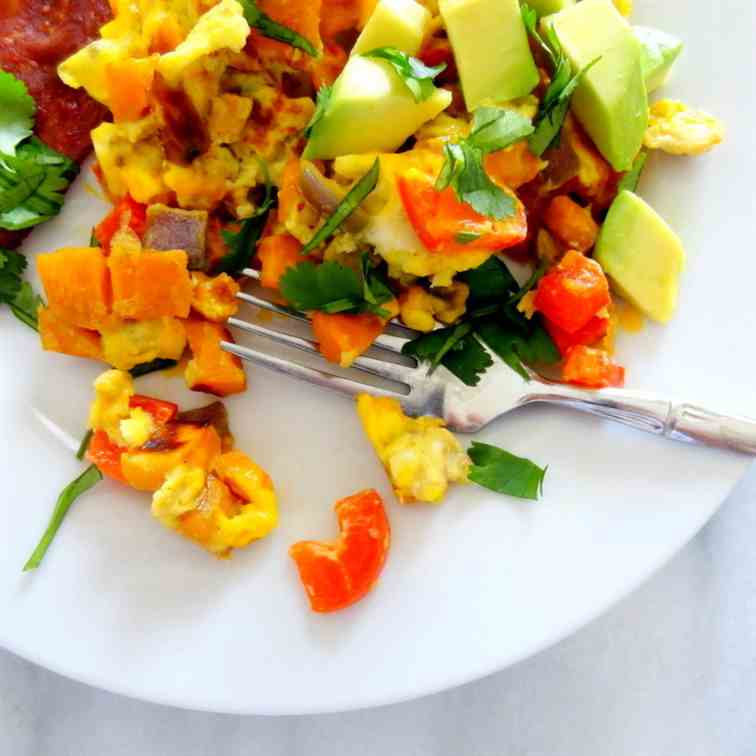 Mexican fiesta breakfast scramble