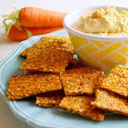 Raw Vegan Carrot and Flax Crackers