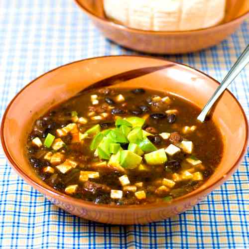 Black bean and chorizo soup