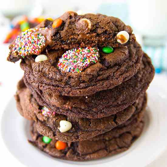 Chocolate Birthday Cake Cookies