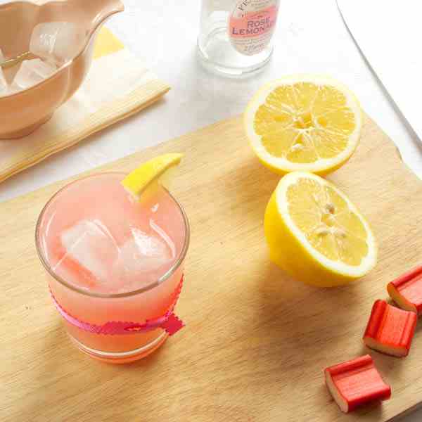 Rhubarb, Rose & Lemon Cocktail