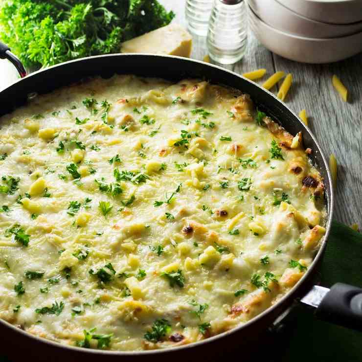 Three Cheese Chicken Alfredo Casserole