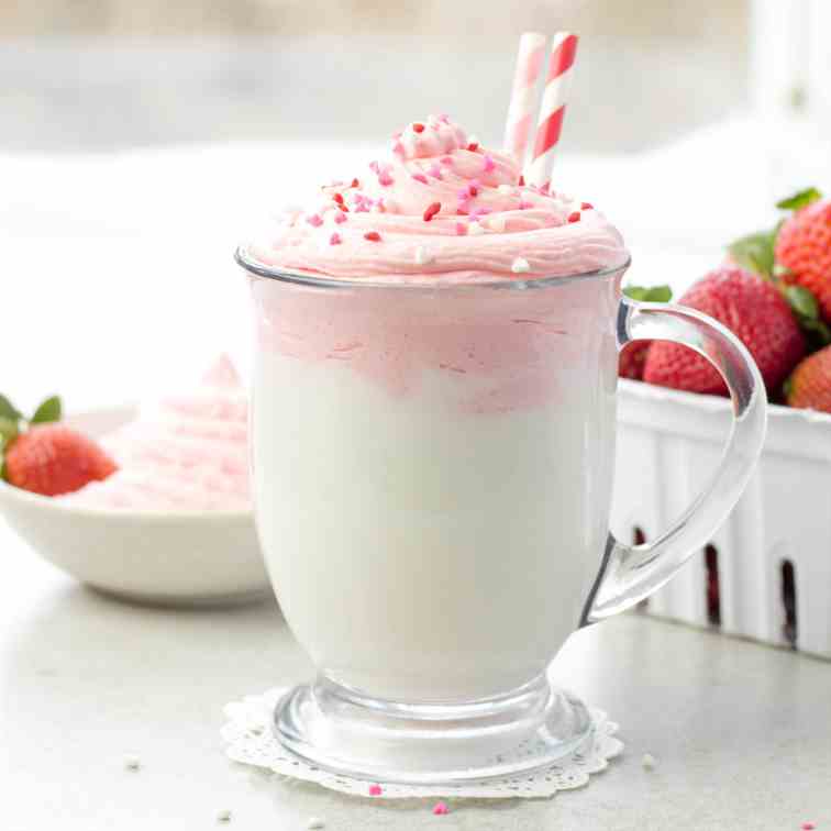 Hot Chocolate w- Strawberry Whipped Cream