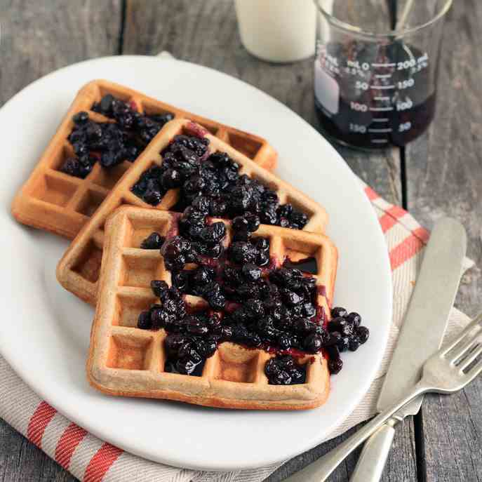 Cinnamon Teff Blueberry Waffles