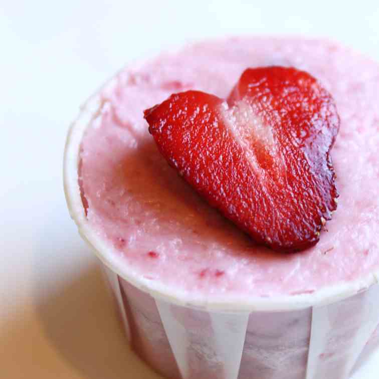 Strawberry cream cheese frosted cupcakes