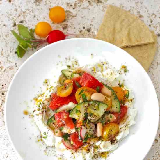 Fattoush with Labneh