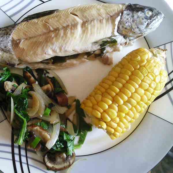 Butter and Herb stuffed Trout
