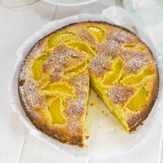 Lemony peach cake