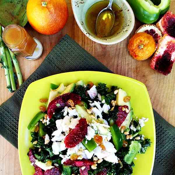 Shredded kale salad