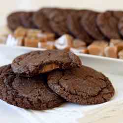 Nutella Caramel Filled Cookies