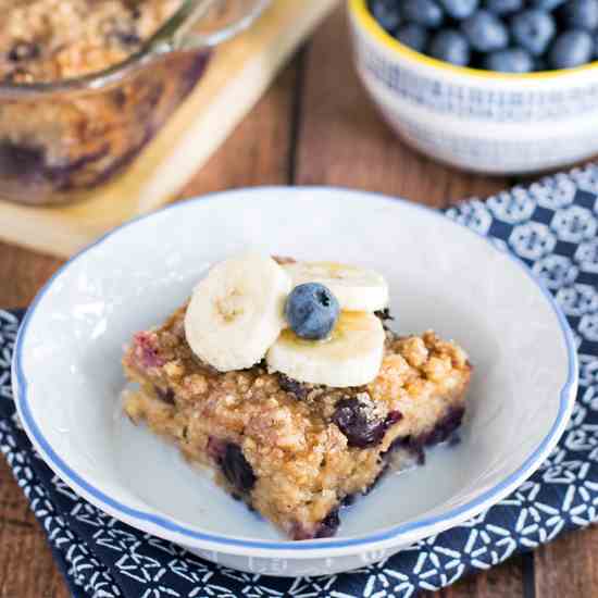 Blueberry Banana Baked Oatmeal