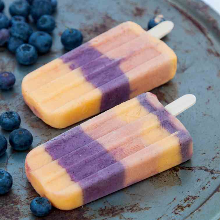 Striped Smoothie Popsicles