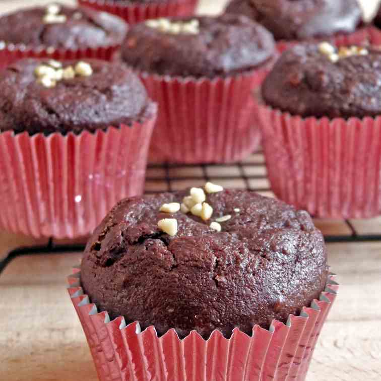 Dark Chocolate Beetroot Muffins