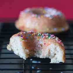 glazed strawberry baked donut