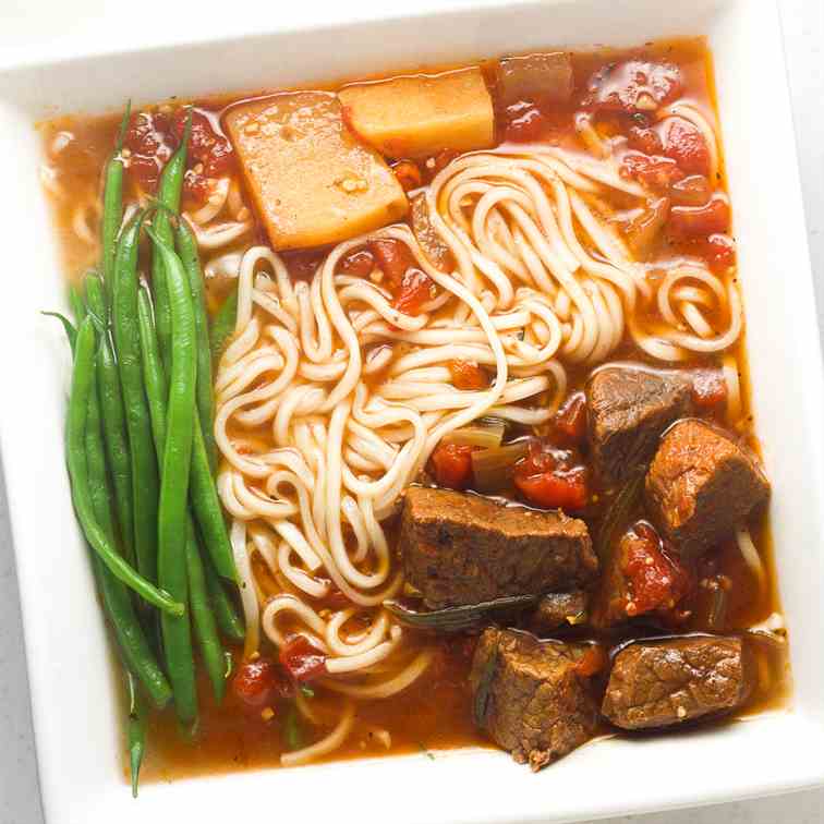 Slow Cooker Beef Stew Ramen