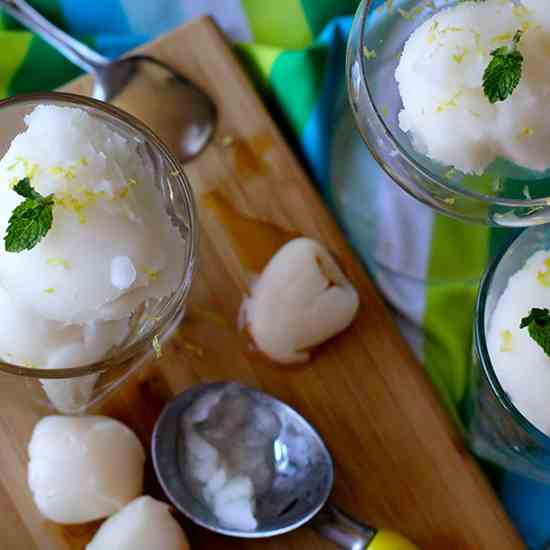 Lychee and Lemon Sorbet