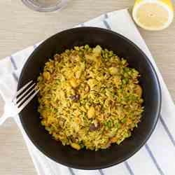 Flavourful Pea Pulao with Lemon