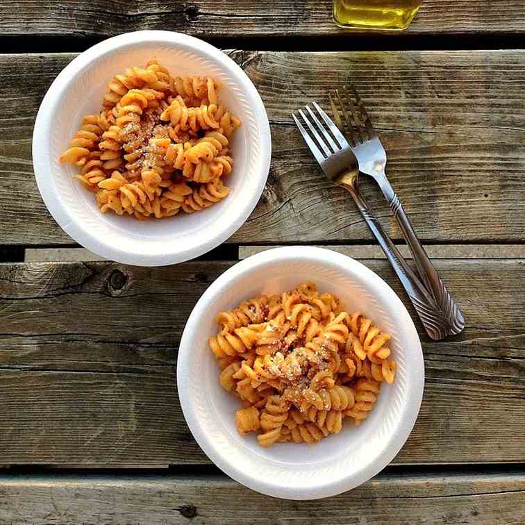 Pasta in Red Bell Pepper Sauce