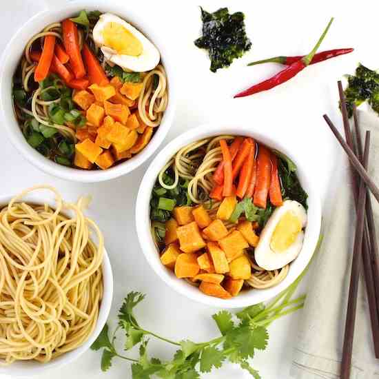 Roasted Butternut Squash Ramen Bowls 