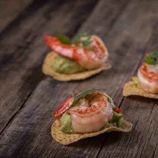 Guacamole with shrimp ceviche