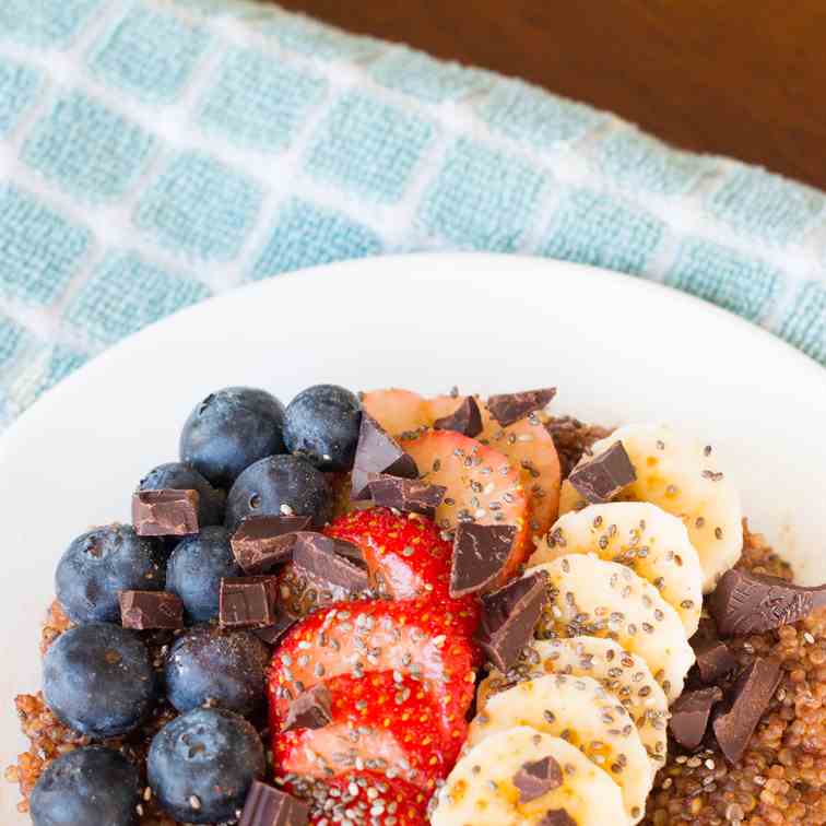 Vegan Dark Chocolate Quinoa Bowl