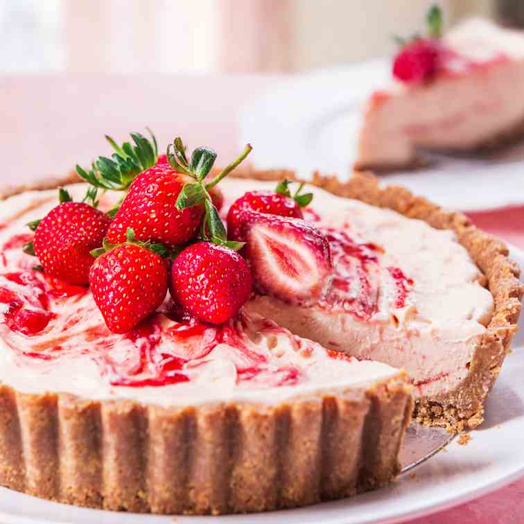 Strawberry Semifreddo with Marie Biscuit