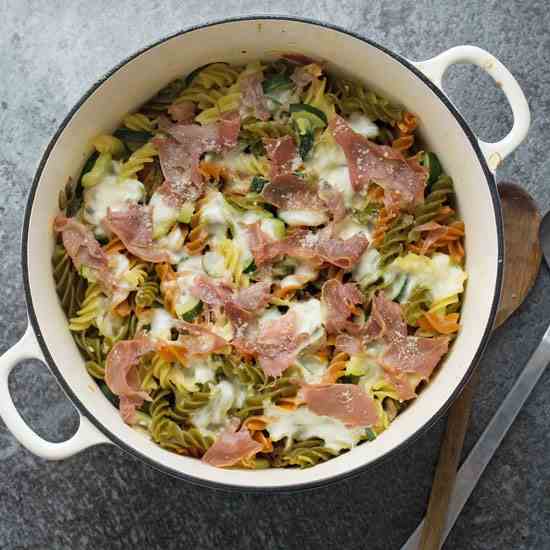 Courgette-Prosciutto One Pot Pasta