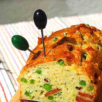 Green Peas and Sausage Cake