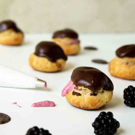 Blackberry Cream Puffs