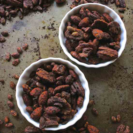 Smoky Sweet BBQ Roasted Nuts