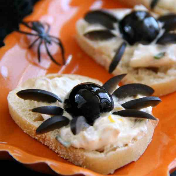 Smoked Trout Pate Spider Bites for Hallowe
