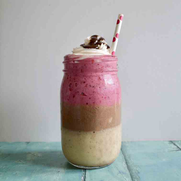 Gluten and Dairy Free Neapolitan Milkshake