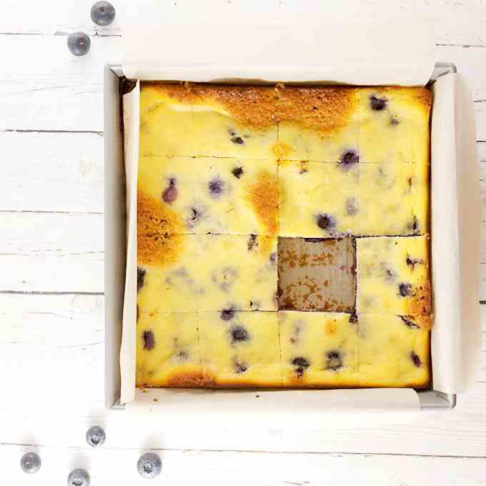 Fresh Blueberry Ricotta Bars