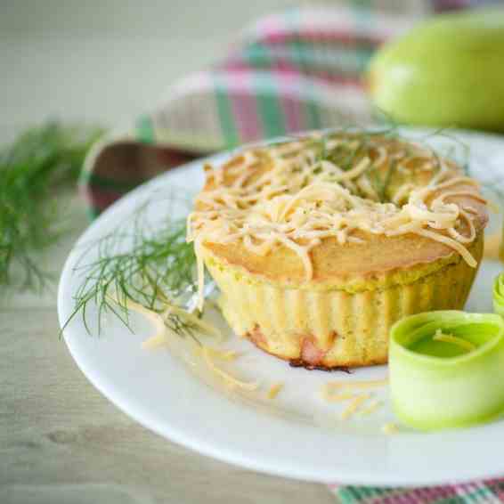 Savory zucchini Cheddar Muffins