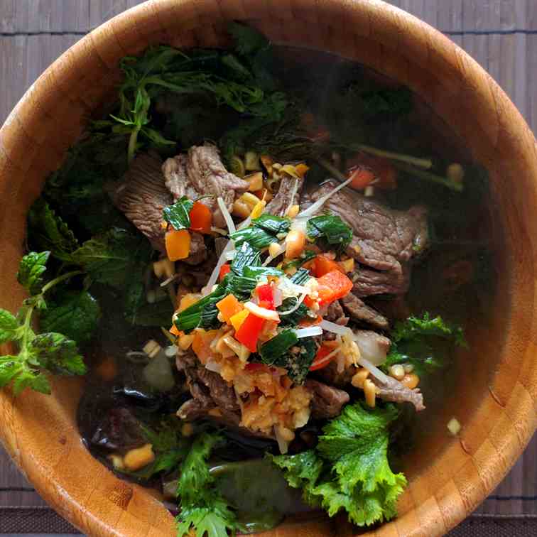 Vietnamese beef soup Bun bo nam bo